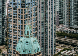 Vancouver's high-density Crosstown neighborhood, blending heritage architecture with modern residential towers.